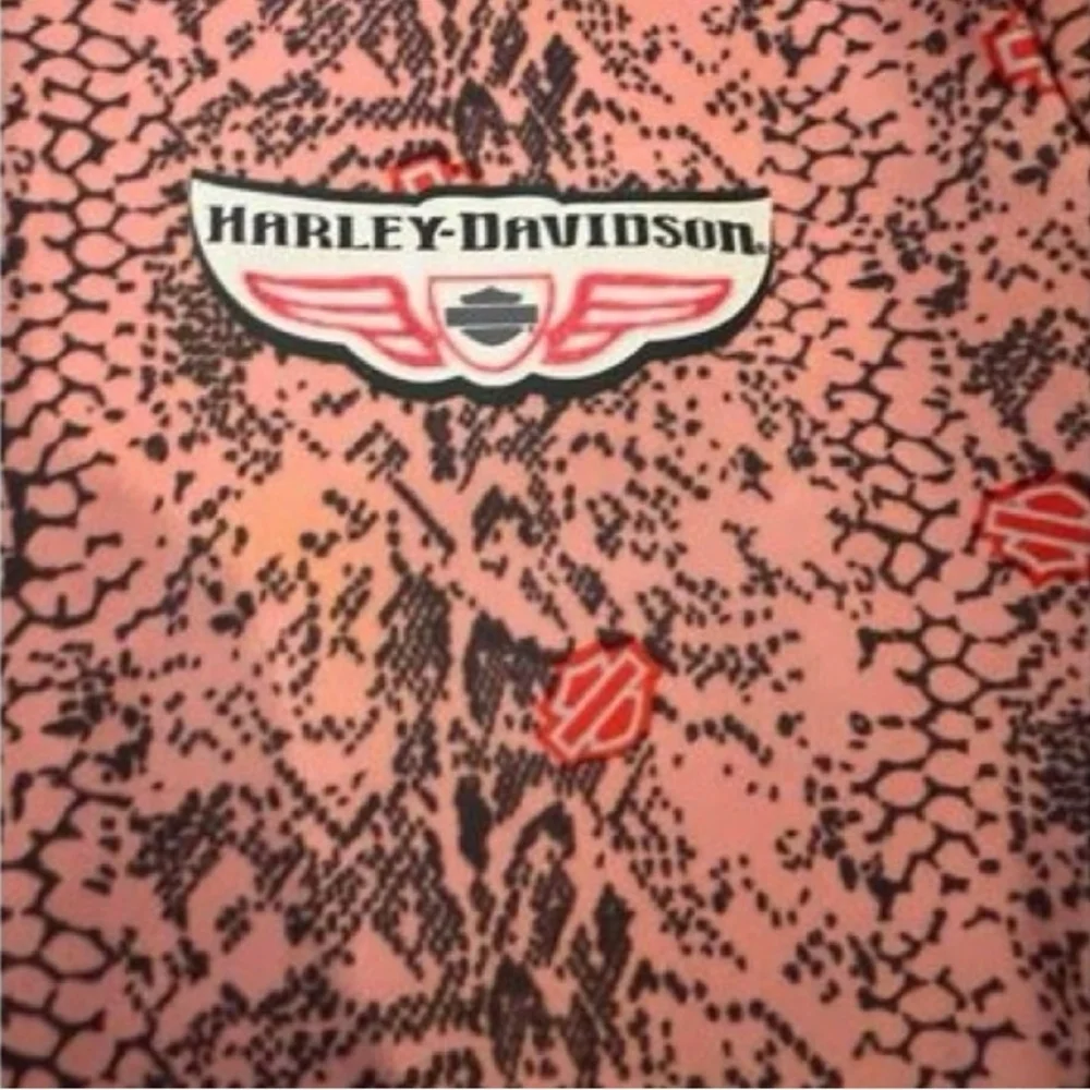 Harley-Davidson Girls' Peach & Coral Snake-Print Long Sleeve Tee - Picture 4 of 4